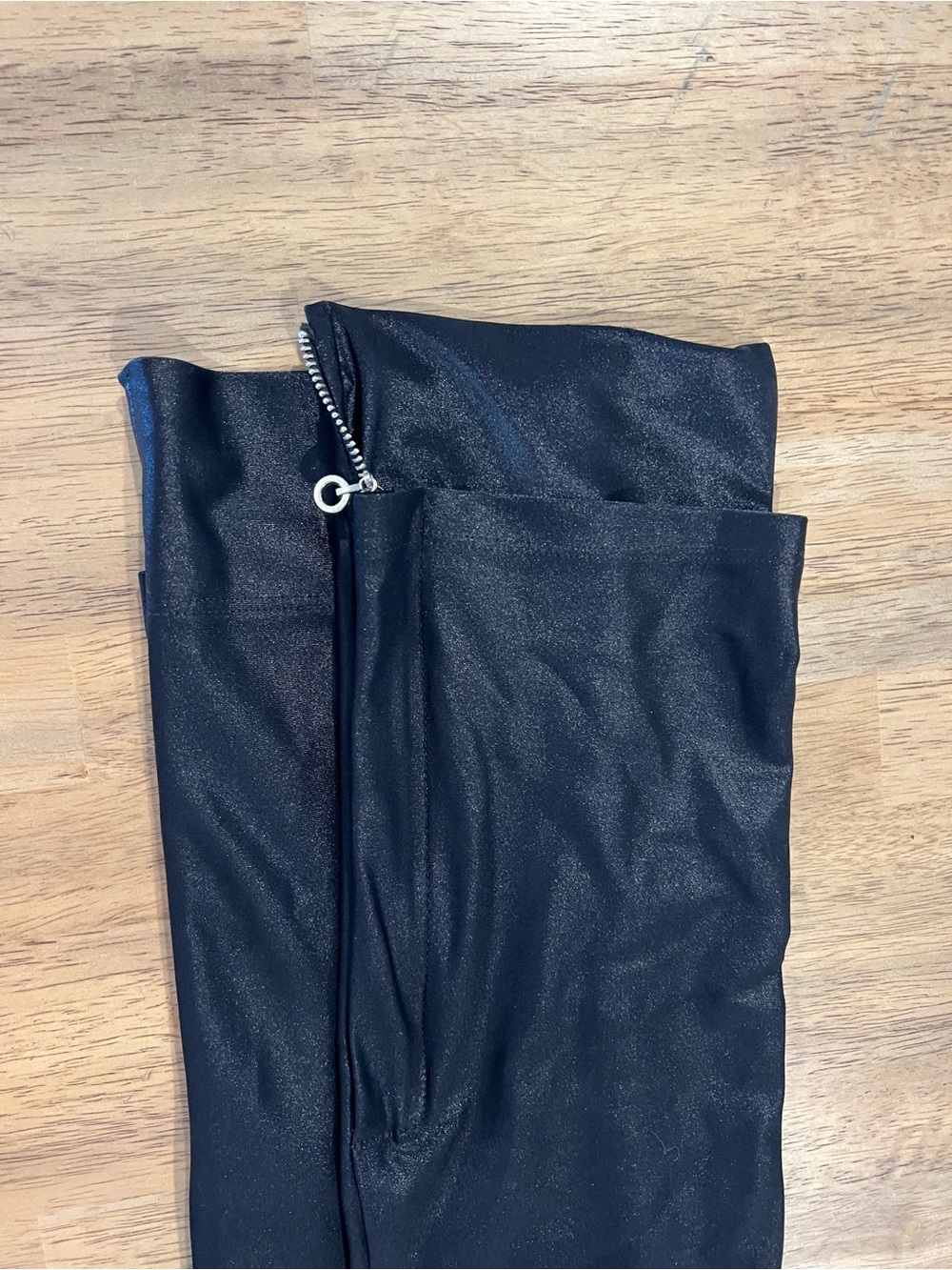 Black Kids Athletic Leggings with Side Zipper